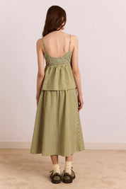 DAMSON MADDER CASPIA MIDI SKIRT BASIL