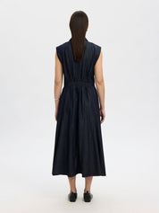 SELECTED RILLO MIDI DARK BLUE DENIM DRESS
