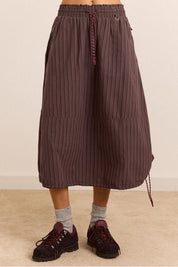 DAMSON MADDER  LAINEY MIDI MERLOT SKIRT