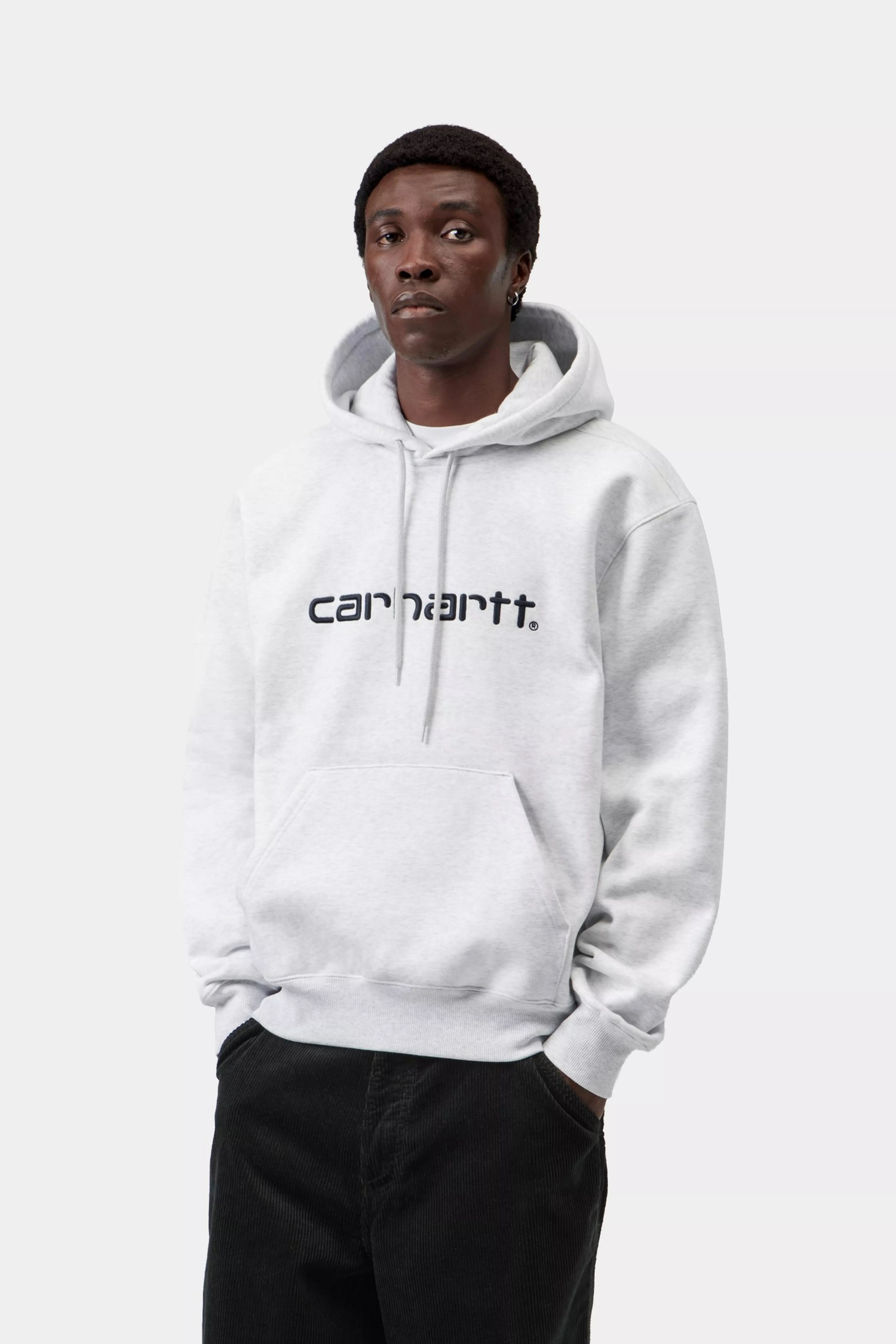 CARHARTT WIP  HOODED CARHARTT ASH HEATHER/GRAPHITE