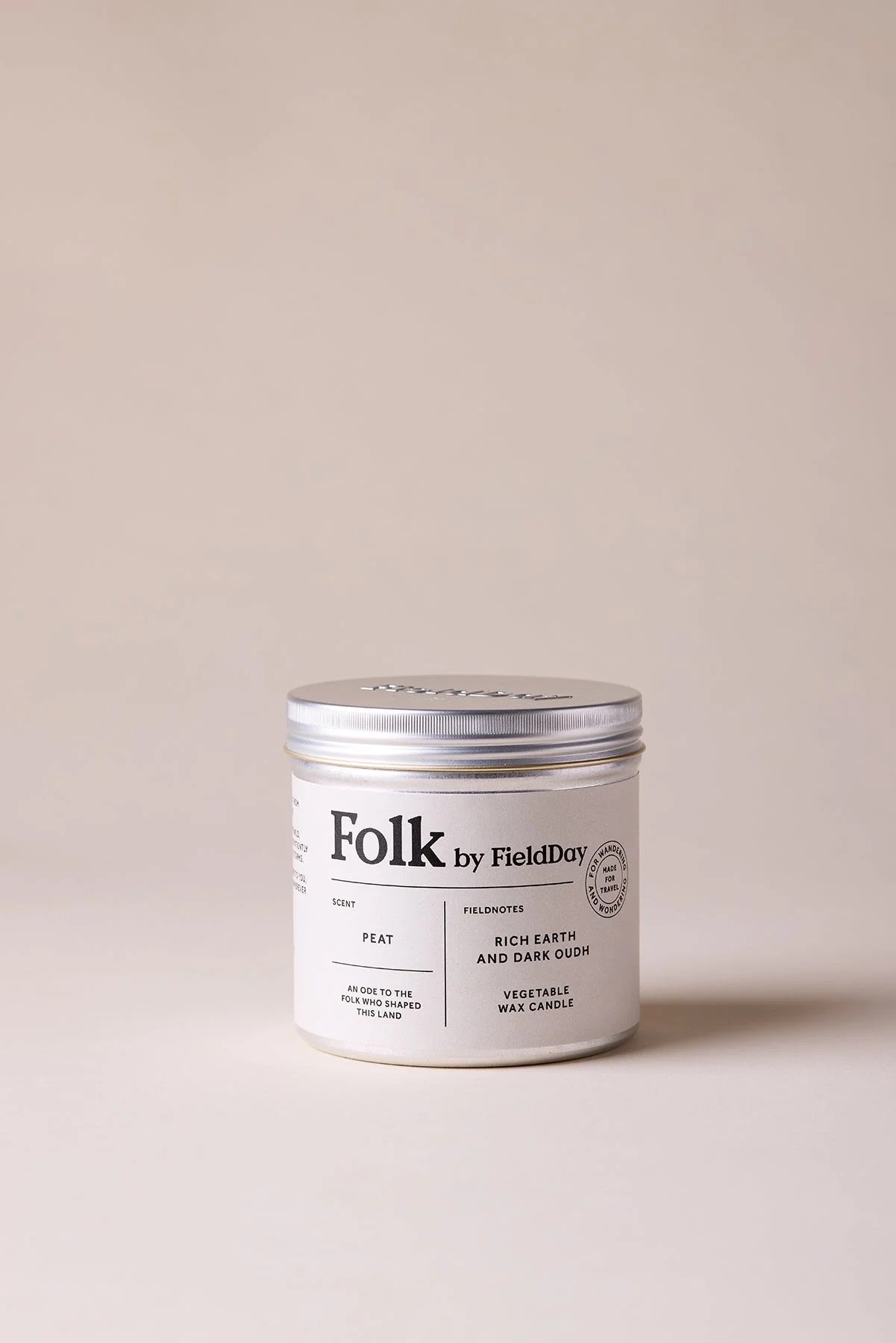 FOLK TIN CANDLE PEAT