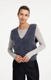 YAYA  SPENCER DEEP VNECK ODYSSEY GREY MELANGE