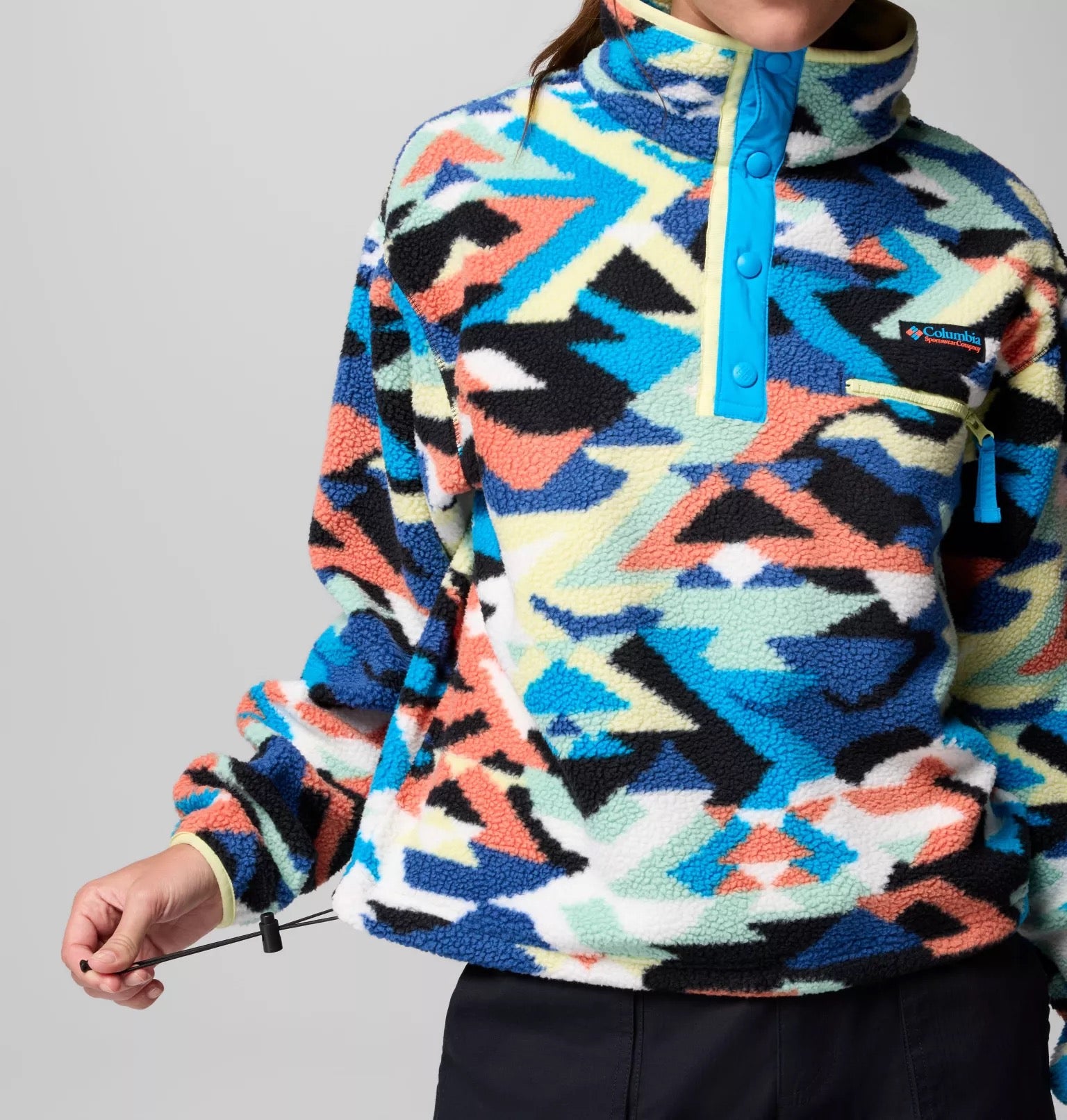 COLUMBIA  HELVETIA II PRNT COMPASS BLUE FLEECE