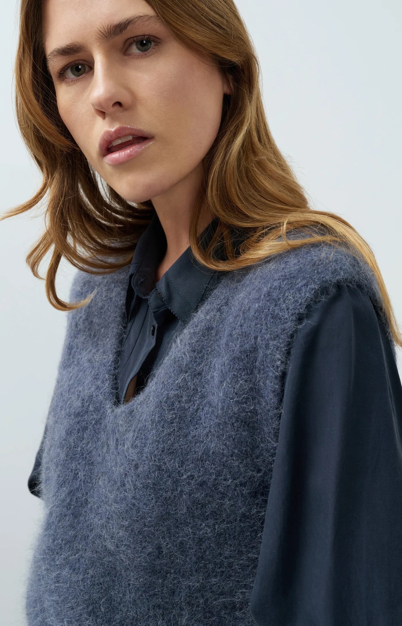 YAYA  SPENCER DEEP VNECK ODYSSEY GREY MELANGE