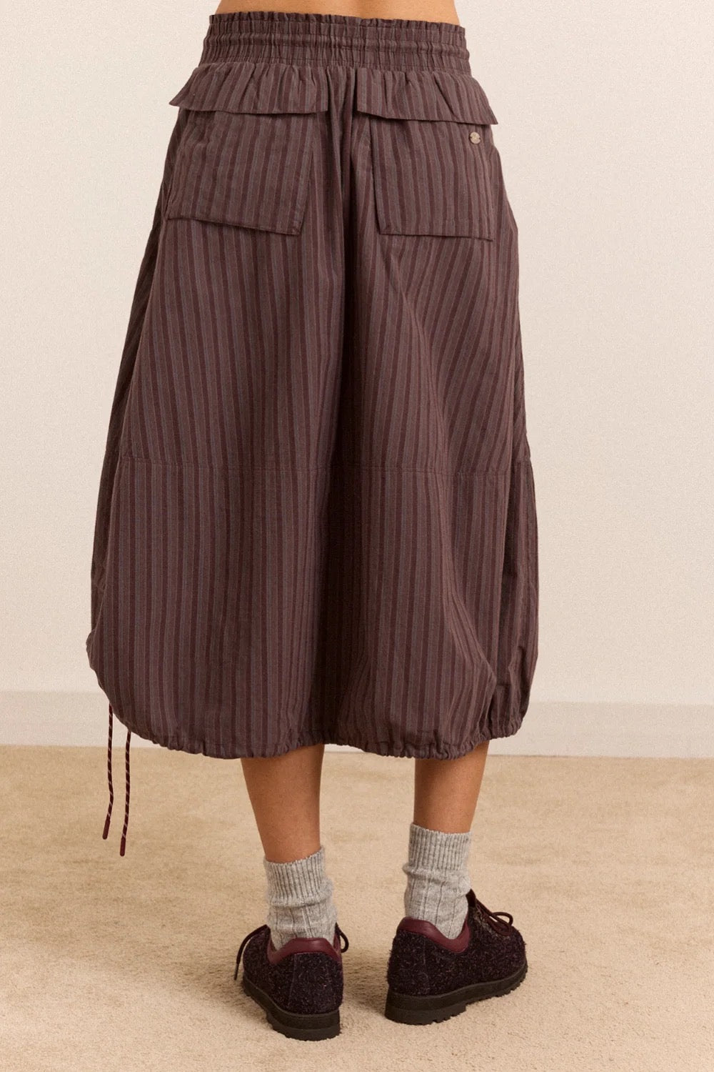 DAMSON MADDER  LAINEY MIDI MERLOT SKIRT