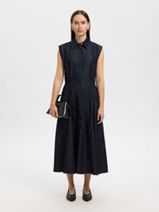 SELECTED RILLO MIDI DARK BLUE DENIM DRESS