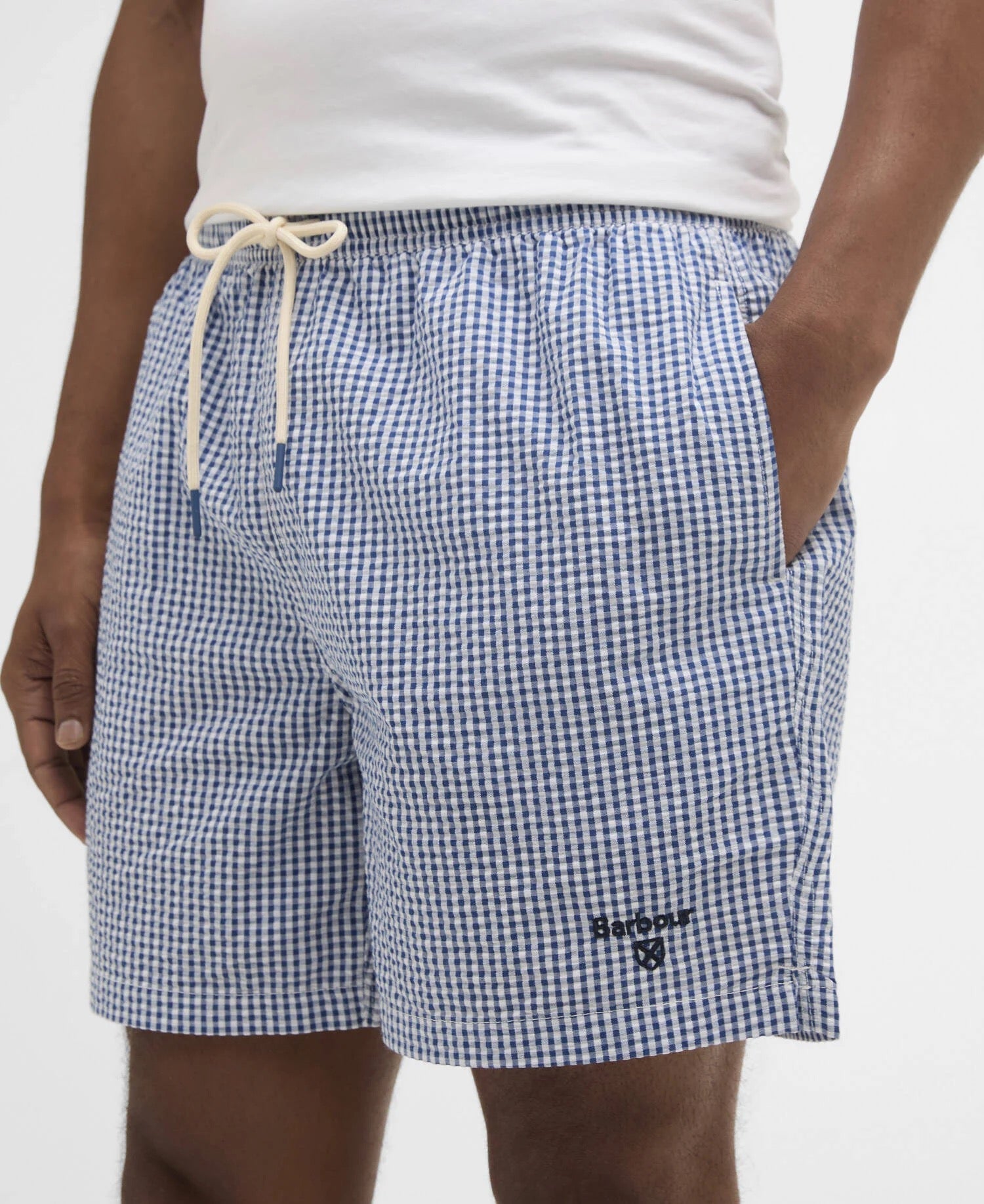 BARBOUR GINGHAM SEER SAILBOAT BLUE SHORTS