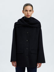 SELECTED PAM SCARF JACKET  SAPPHIRE PINSTRIPE