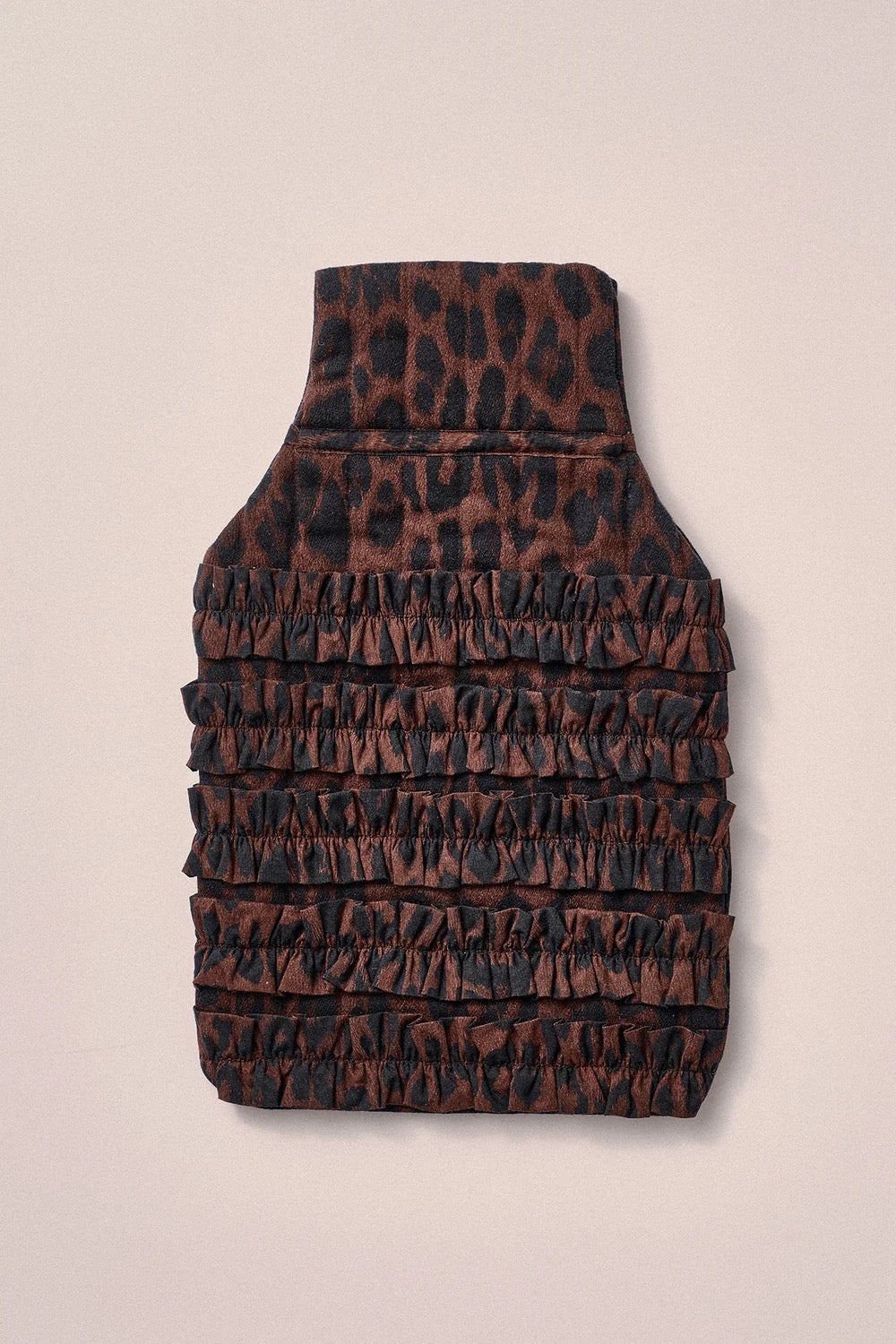 DAMSON MADDER RUFFLE HOT WATER COVER DARK LEOPARD