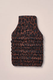 DAMSON MADDER RUFFLE HOT WATER COVER DARK LEOPARD