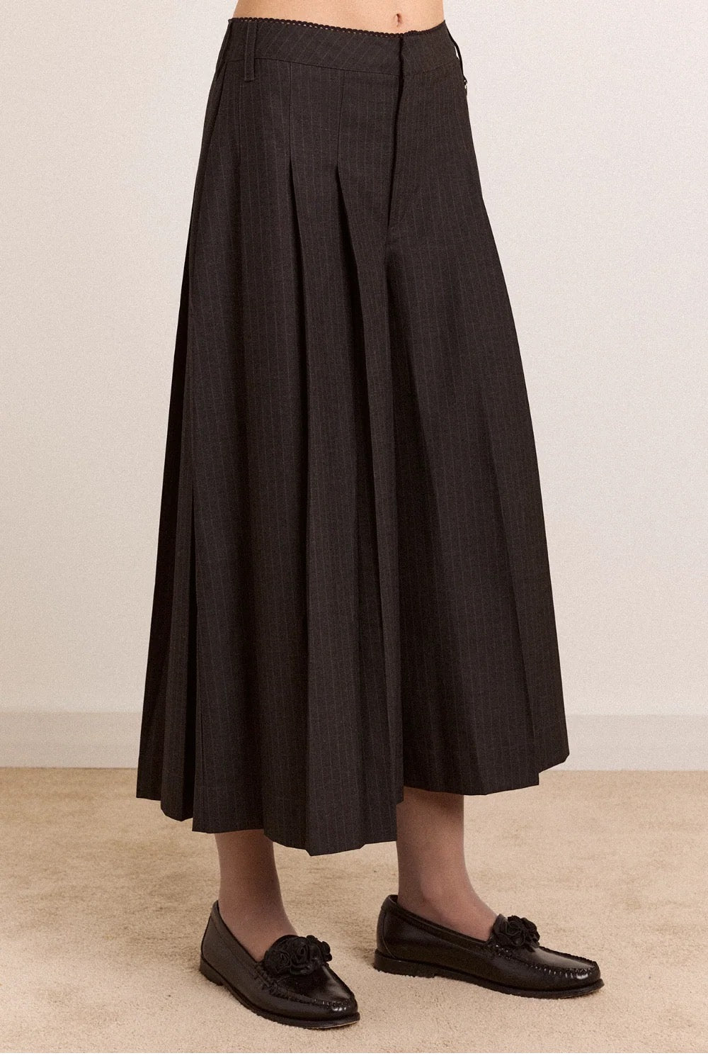 DAMSON MADDER WINONA CULOTTE NAVY PINSTRIPE