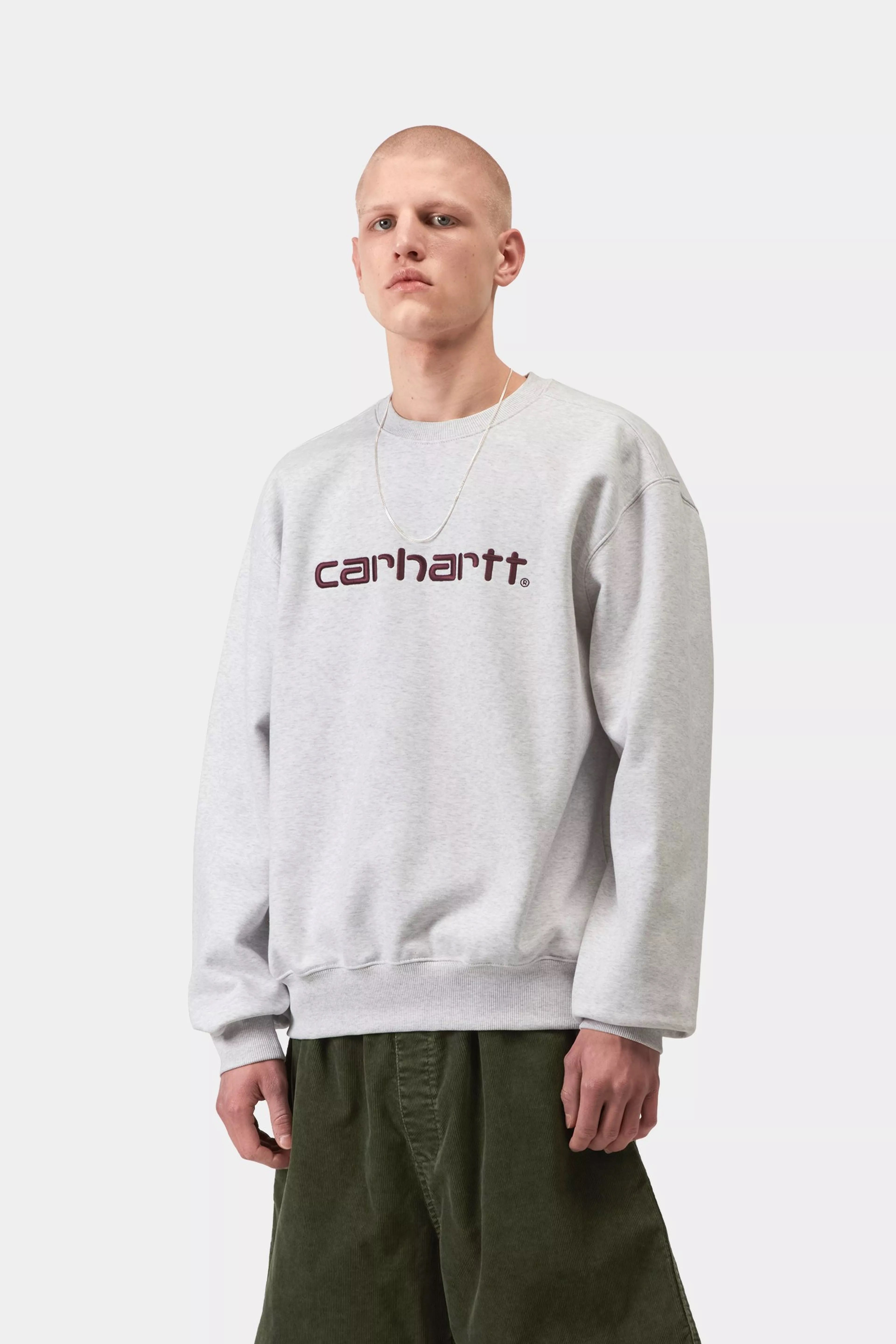 CARHARTT WIP SWEAT ASH HEATHER/COZY PURPLE
