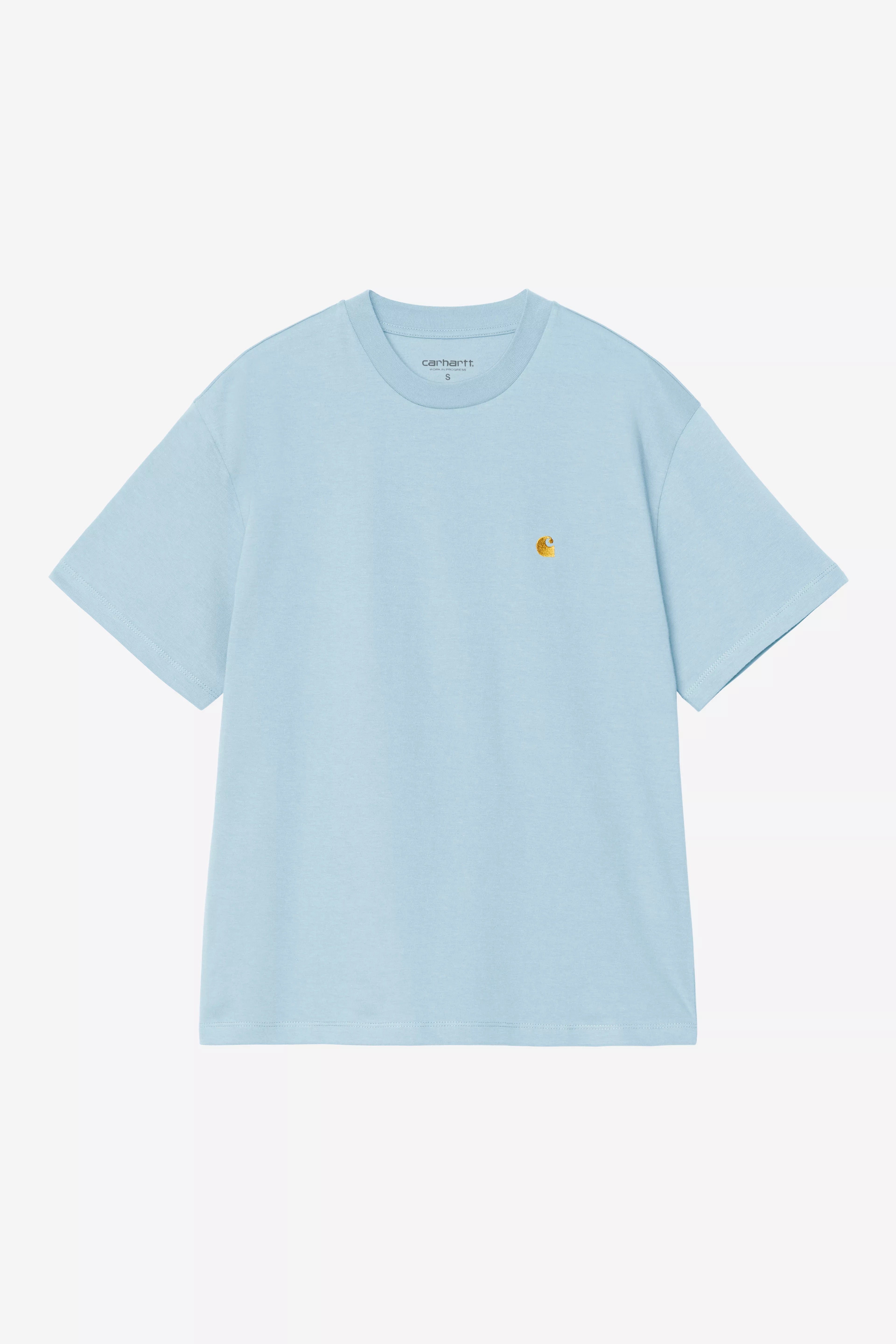 CARHARTT WIP  W CHASE TEE TOURMALINE/GOLD