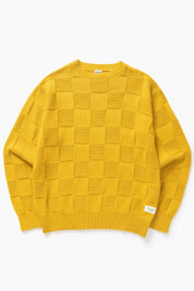 SERVICE WORKS  CHECK KNIT CREW OCHRE