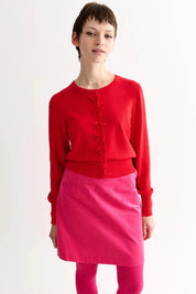 LOUCHE IVES BOW TRIM CARDIGAN Red