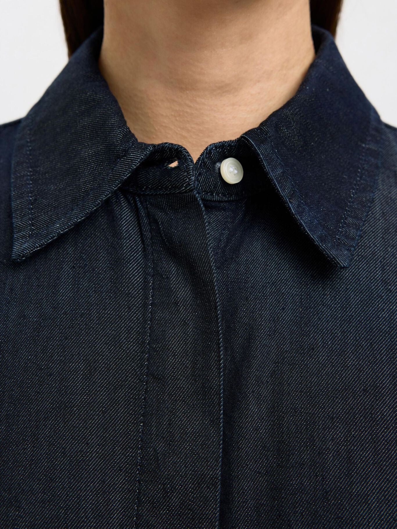 SELECTED RILLO MIDI DARK BLUE DENIM DRESS
