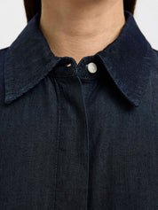 SELECTED RILLO MIDI DARK BLUE DENIM DRESS
