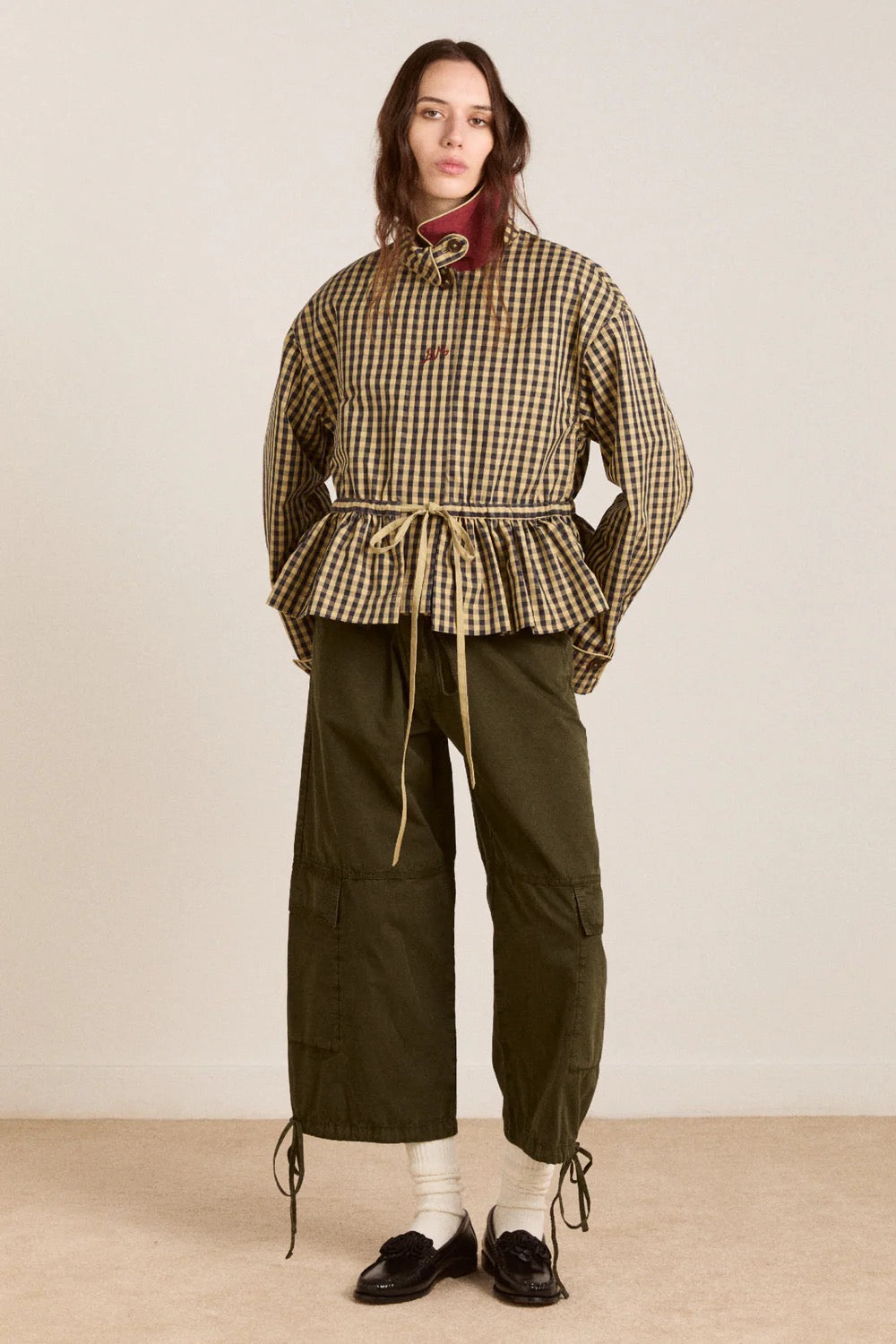 DAMSON MADDER  MYRTLE TRENCH NAVY GINGHAM