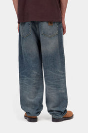 CARHARTT WIP  AARON PANT BLUE WORN USED WASH