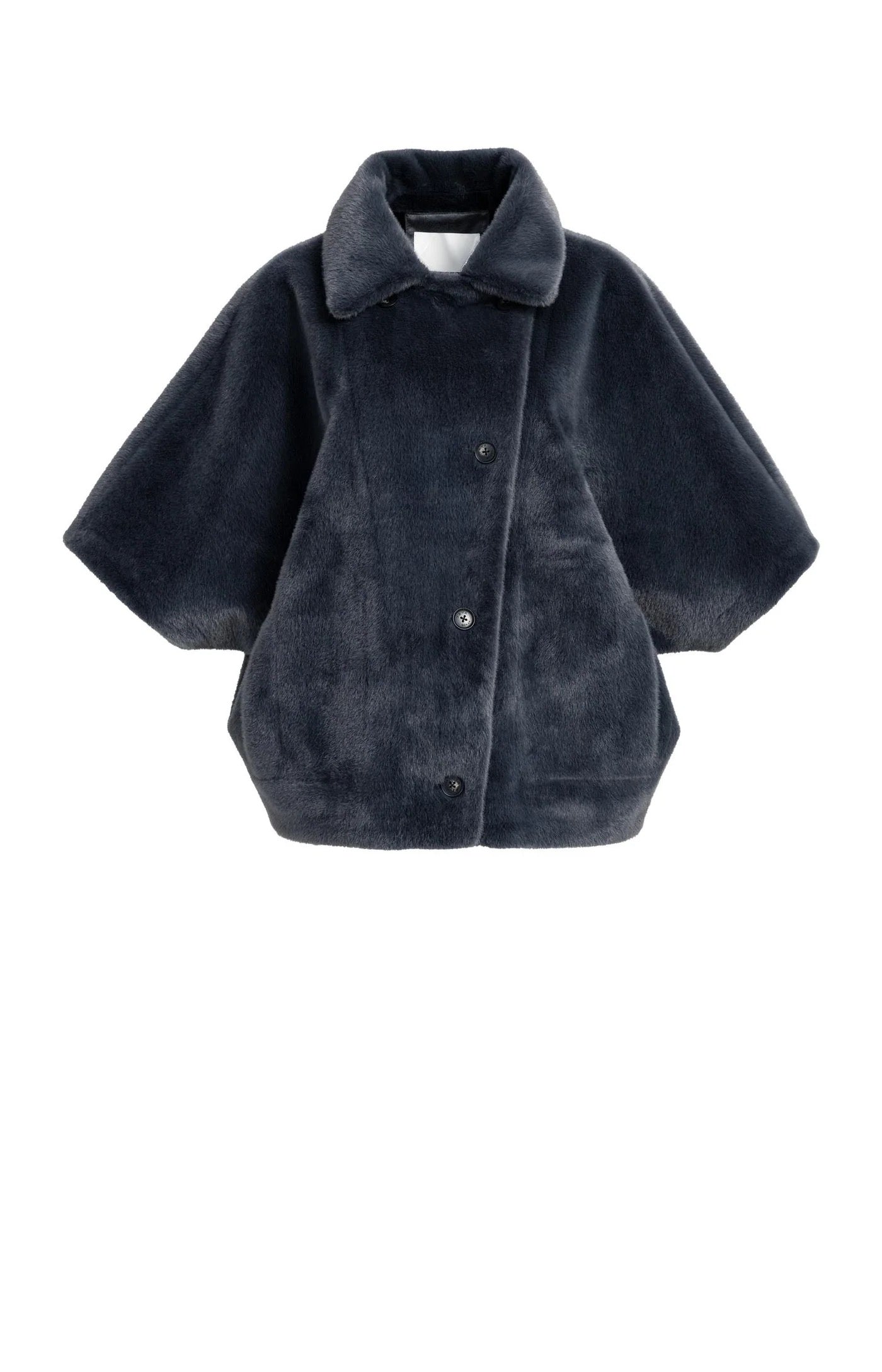 YAYA REVERSIBLE  FAUX FUR DARK ANTHRACITE