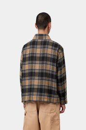 CARHARTT WIP  LS PARSON CHECK DUSTY H BROWN