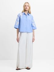 FRENCH CONNECTION  CAMBRIA EMBROID AZURE BLU/ LIN WHITE
