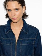 FRENCH CONNECTION  ARCHIE DENIM DARK INDIGO JUMPSUIT