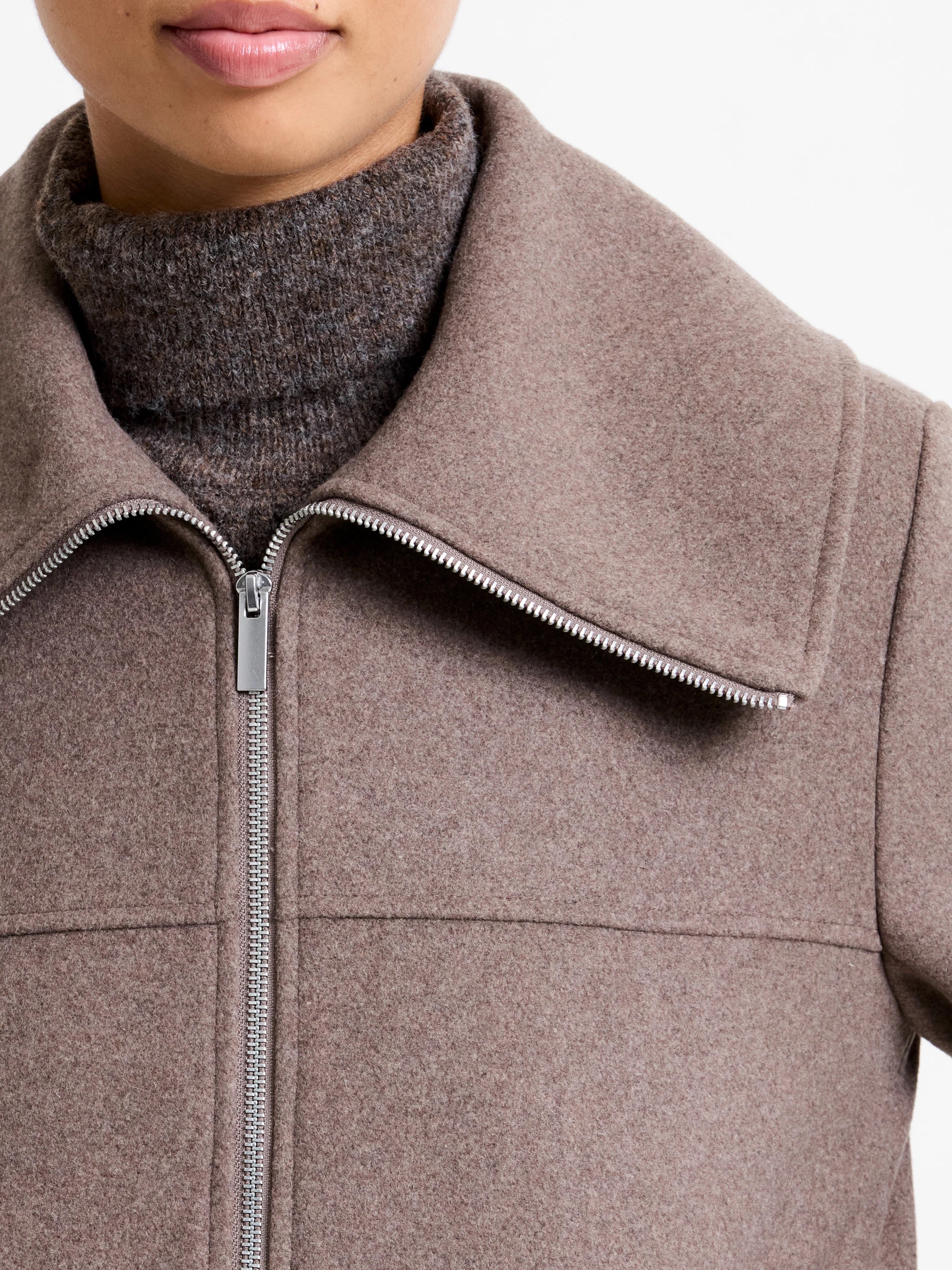 FRENCH CONNECTION  DEVITA WOOL TAUPE BROWN