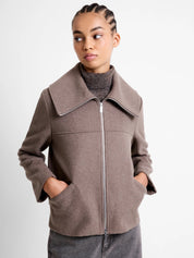 FRENCH CONNECTION  DEVITA WOOL TAUPE BROWN