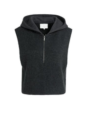 YAYA TANK WITH JERSEY HOOD HOLE BLACK