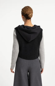 YAYA TANK WITH JERSEY HOOD HOLE BLACK