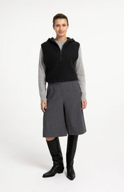 YAYA TANK WITH JERSEY HOOD HOLE BLACK