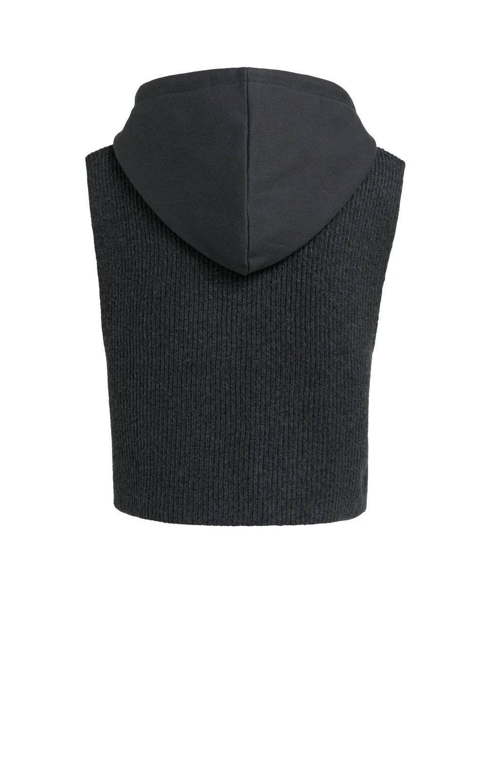 YAYA TANK WITH JERSEY HOOD HOLE BLACK