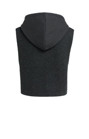 YAYA TANK WITH JERSEY HOOD HOLE BLACK