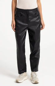 YAYA FAUX LEATHER HOLE BLACK PANT