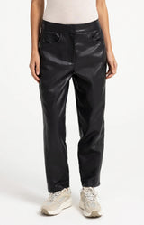 YAYA FAUX LEATHER HOLE BLACK PANT