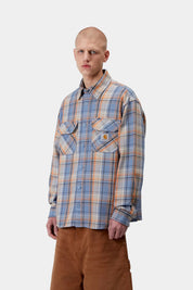 CARHARTT WIP TUNICK CHECK GENTLE BLUE
