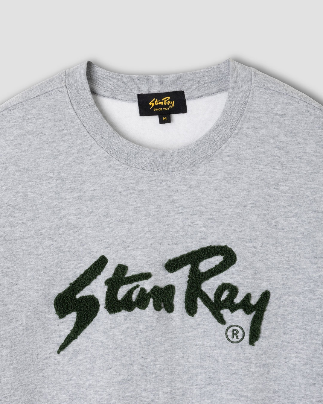STANRAY CHENILLE PATCH CREW HEATHER GREY/PINENEEDLE