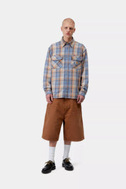 CARHARTT WIP TUNICK CHECK GENTLE BLUE