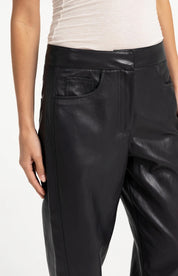 YAYA FAUX LEATHER HOLE BLACK PANT
