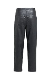 YAYA FAUX LEATHER HOLE BLACK PANT