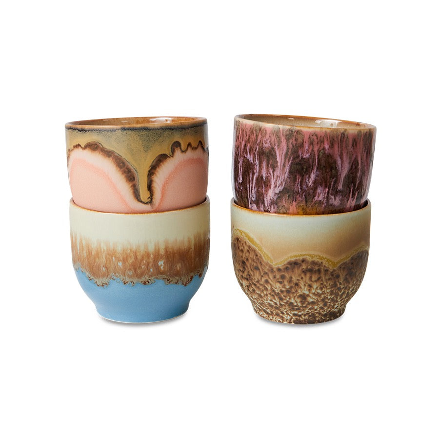 H.K LIVING  CAFE CUPS 4 LAGOON