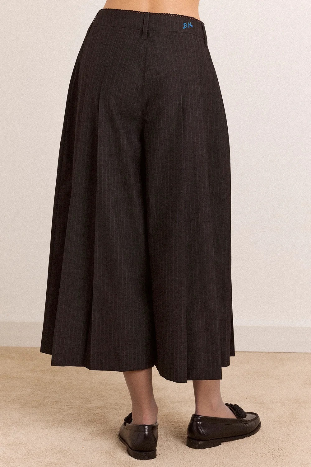 DAMSON MADDER WINONA CULOTTE NAVY PINSTRIPE