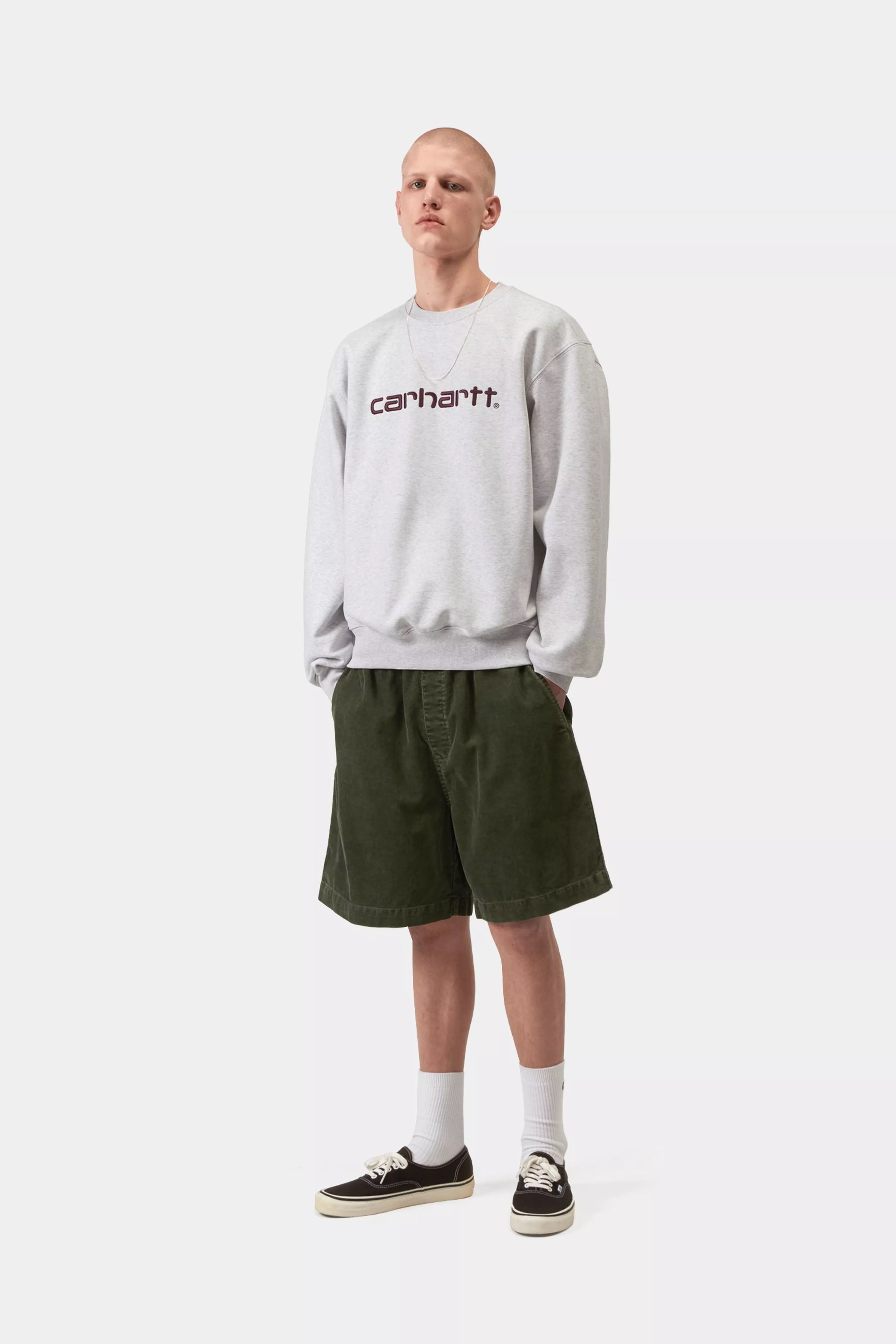 CARHARTT WIP SWEAT ASH HEATHER/COZY PURPLE