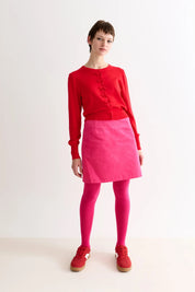 LOUCHE IVES BOW TRIM CARDIGAN Red