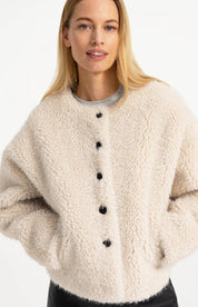 YAYA FAUX FUR SHORT BLEACHED SAND BEIGE