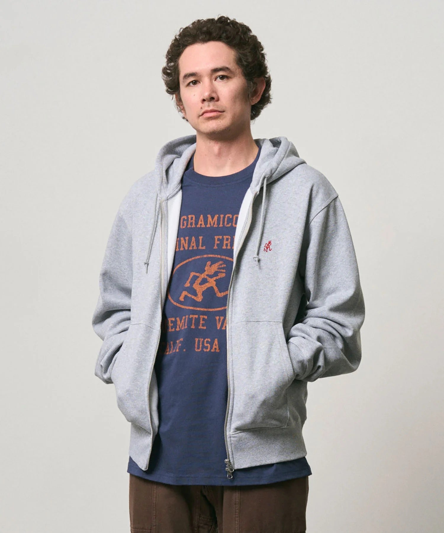 GRAMICCI  ONE POINT ZIP HOOD GREY HEATHER