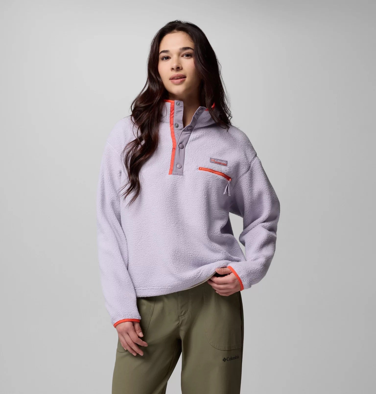 COLUMBIA  HELVETIA II CROP LAVENDER PEARL FLEECE