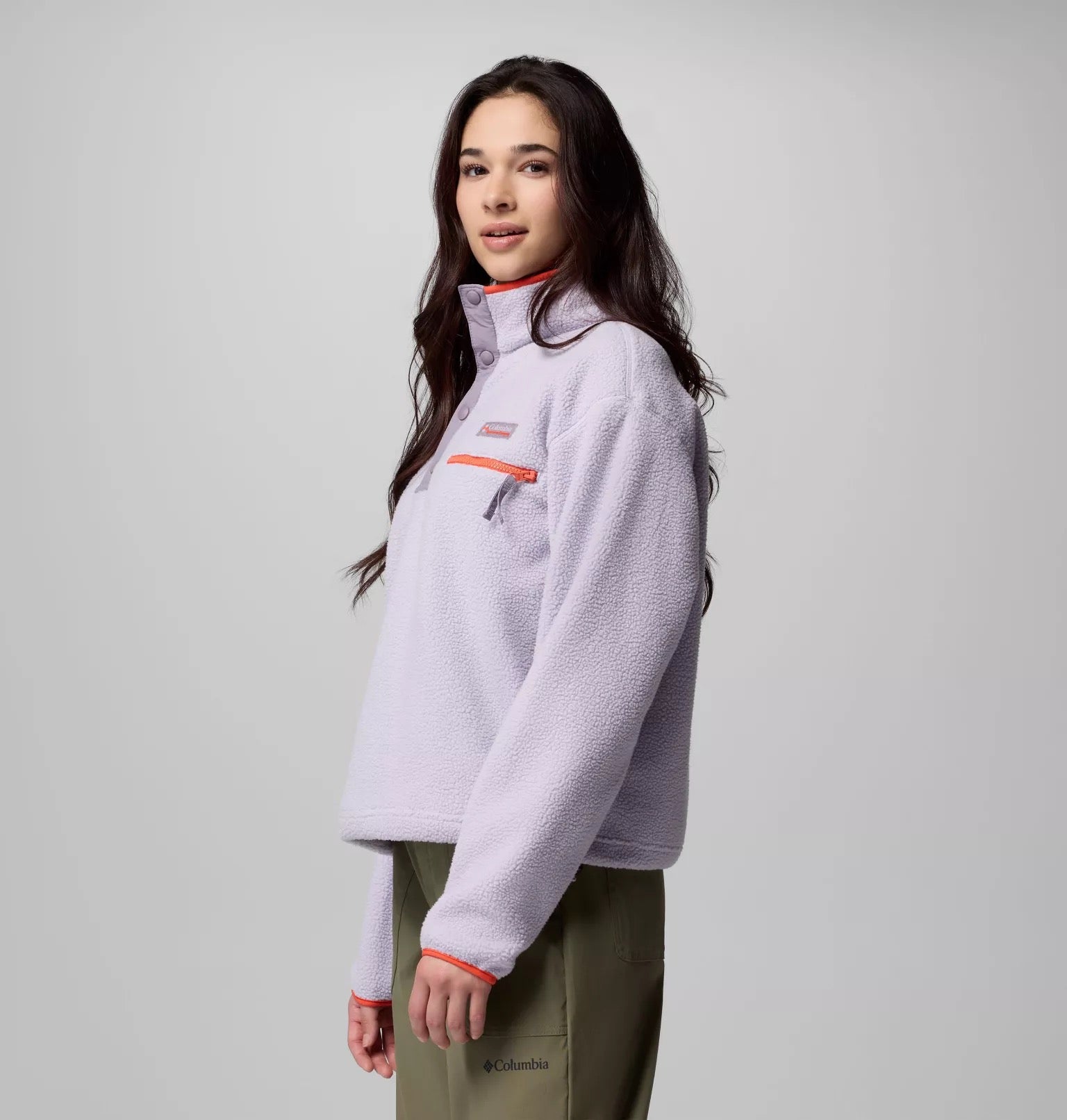 COLUMBIA  HELVETIA II CROP LAVENDER PEARL FLEECE