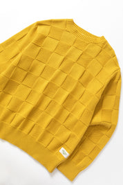 SERVICE WORKS  CHECK KNIT CREW OCHRE